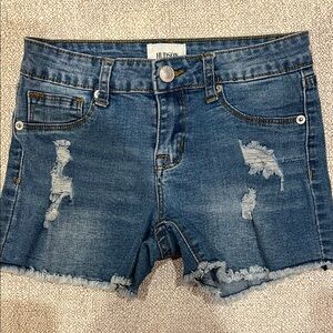 Girls Hudson Distressed Blue Denim Shorts 12